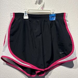 Nike Women's Black and Pink Athletic Shorts